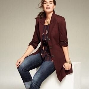 Cabi long boss jacket rust red blazer 3545